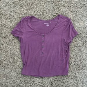 American eagle purple cropped tee